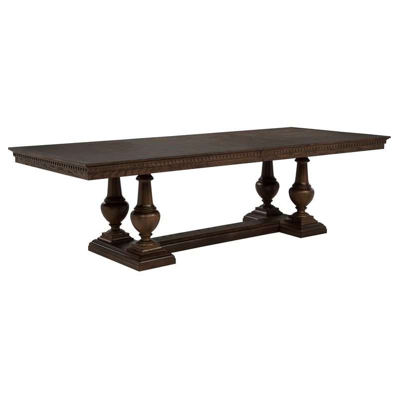 Juego de comedor rectangular de caballete de 9 piezas Ridgewell Roble Oscuro