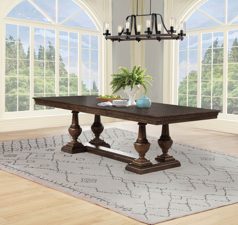 Mesa de comedor caballete rectangular Ridgewell, roble oscuro