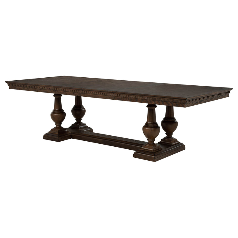Mesa de comedor caballete rectangular Ridgewell, roble oscuro