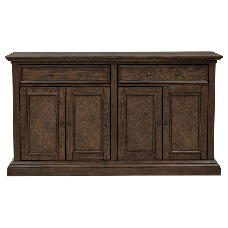 Aparador de comedor Ridgewell con 2 cajones y 4 puertas, roble oscuro