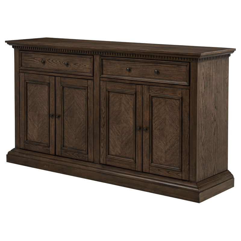Aparador de comedor Ridgewell con 2 cajones y 4 puertas, roble oscuro