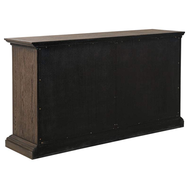 Aparador de comedor Ridgewell con 2 cajones y 4 puertas, roble oscuro