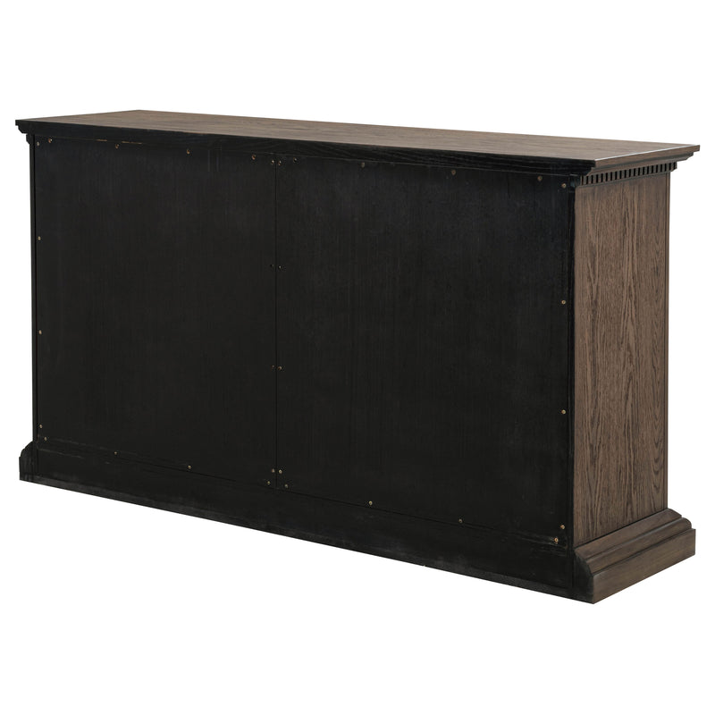 Aparador de comedor Ridgewell con 2 cajones y 4 puertas, roble oscuro
