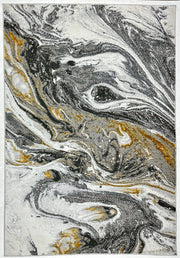 MARBLE Rug Design 1047 Gold 7 Foot Round (6'6x6'6" Round)"