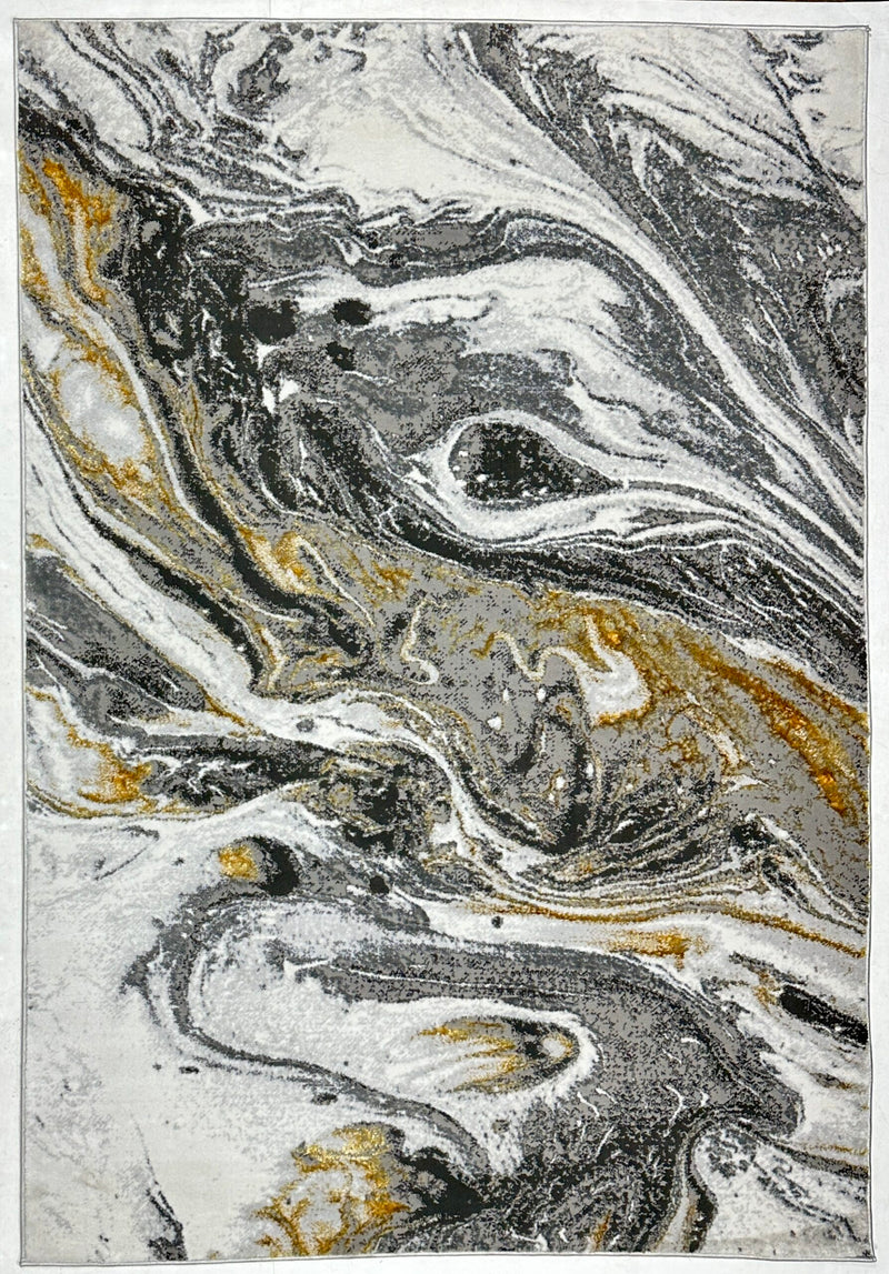 MARBLE Rug Design 1047 Gold 7 Foot Round (6'6x6'6" Round)"