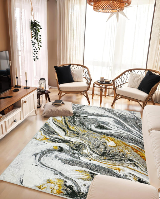 MARBLE Rug Design 1047 Gold 2x8 Runner (2'6x7'9")"