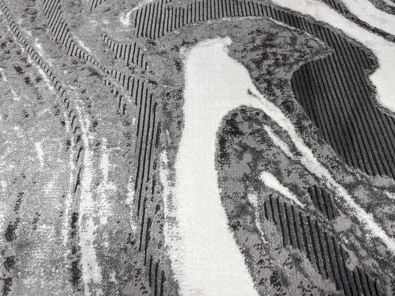 MARBLE Rug Design 1048 Anthracite 7 Foot Round (6'6x6'6" Round)"