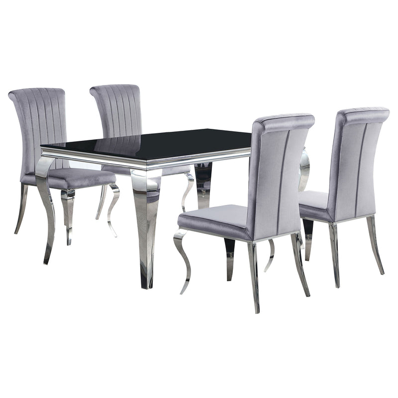 Carone 81-inch Rectangular Glass Dining Set