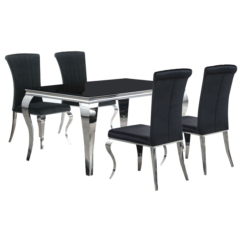 Carone 81-inch Rectangular Glass Dining Set