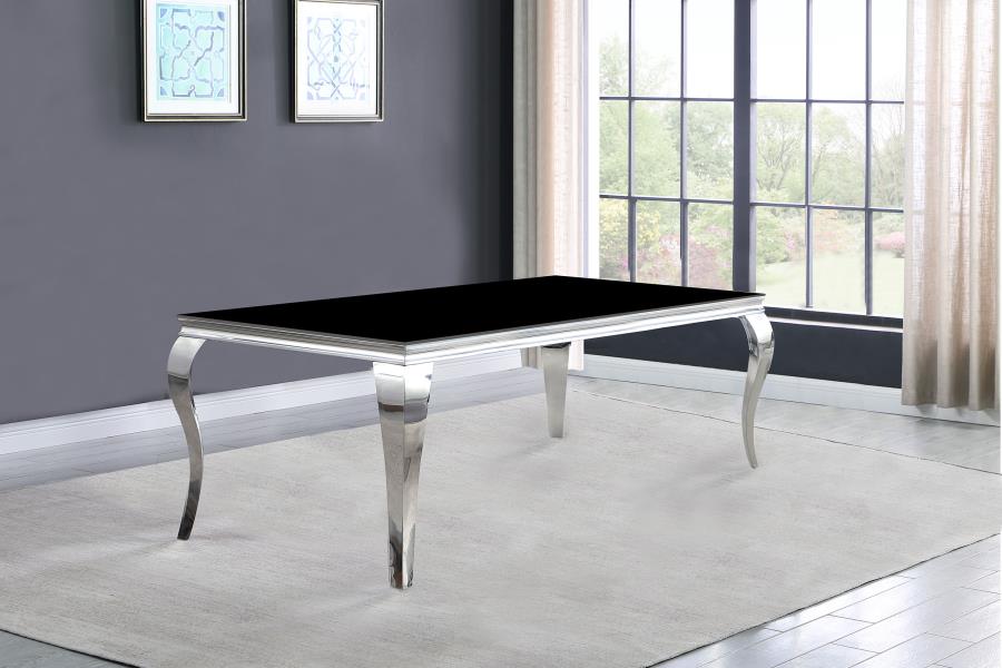 Carone Rectangular 61-inch Glass Top Dining Table