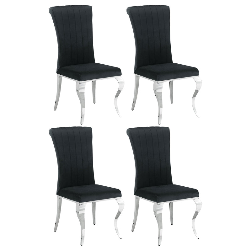 Silla de comedor lateral tapizada Betty Velvet (juego de 4)
