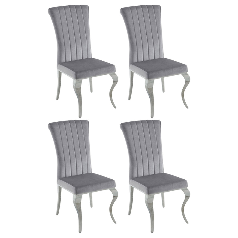 Silla de comedor lateral tapizada Betty Velvet (juego de 4)