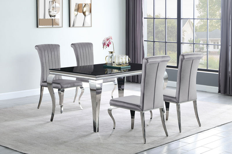 Silla de comedor lateral tapizada Betty Velvet (juego de 4)