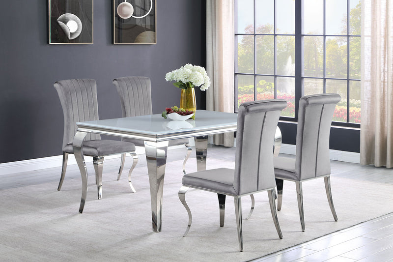 Silla de comedor lateral tapizada Betty Velvet (juego de 4)