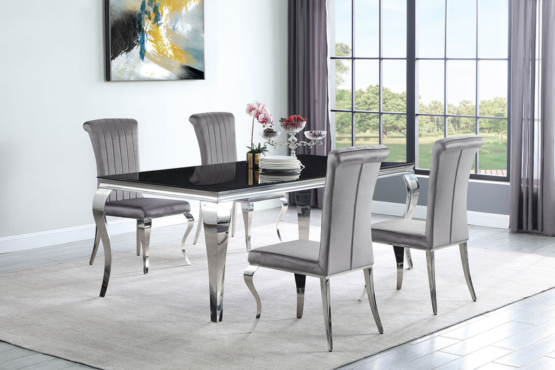 Silla de comedor lateral tapizada Betty Velvet (juego de 4)