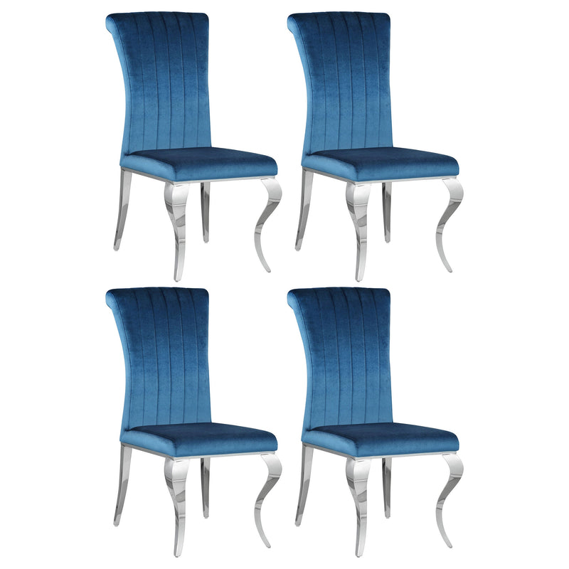 Silla de comedor lateral tapizada Betty Velvet (juego de 4)