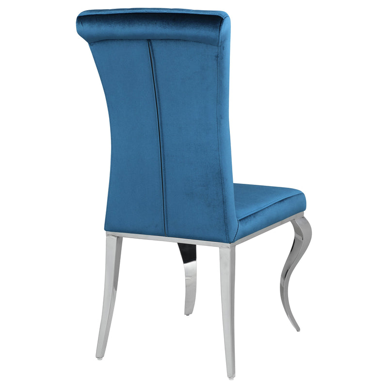 Silla de comedor lateral tapizada Betty Velvet (juego de 4)