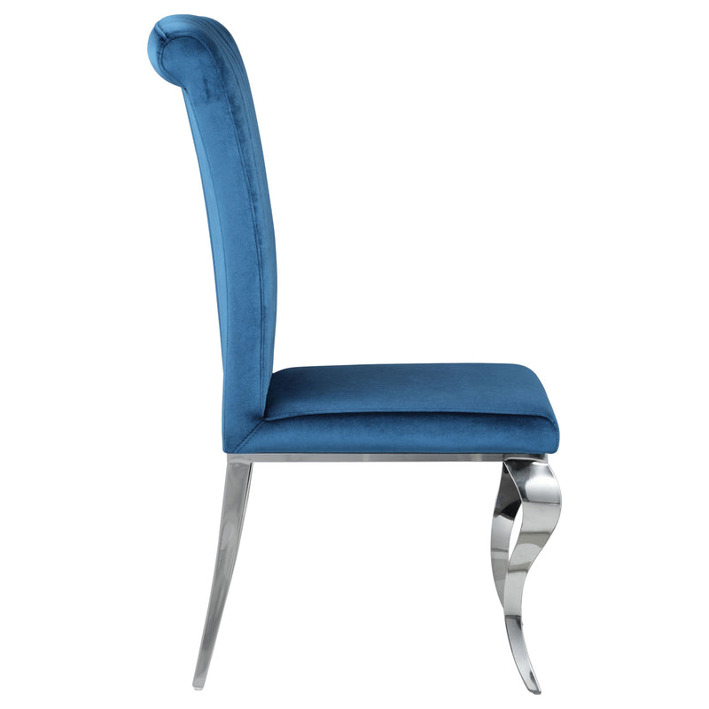 Silla de comedor lateral tapizada Betty Velvet (juego de 4)