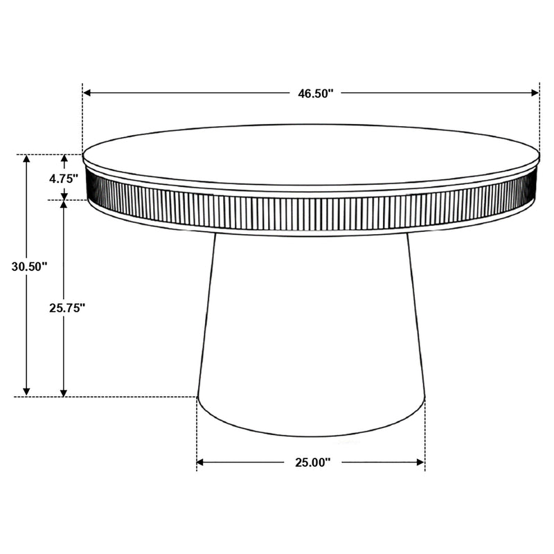 Mesa de comedor de madera con tablero de mármol Ortega de 46 pulgadas, color natural