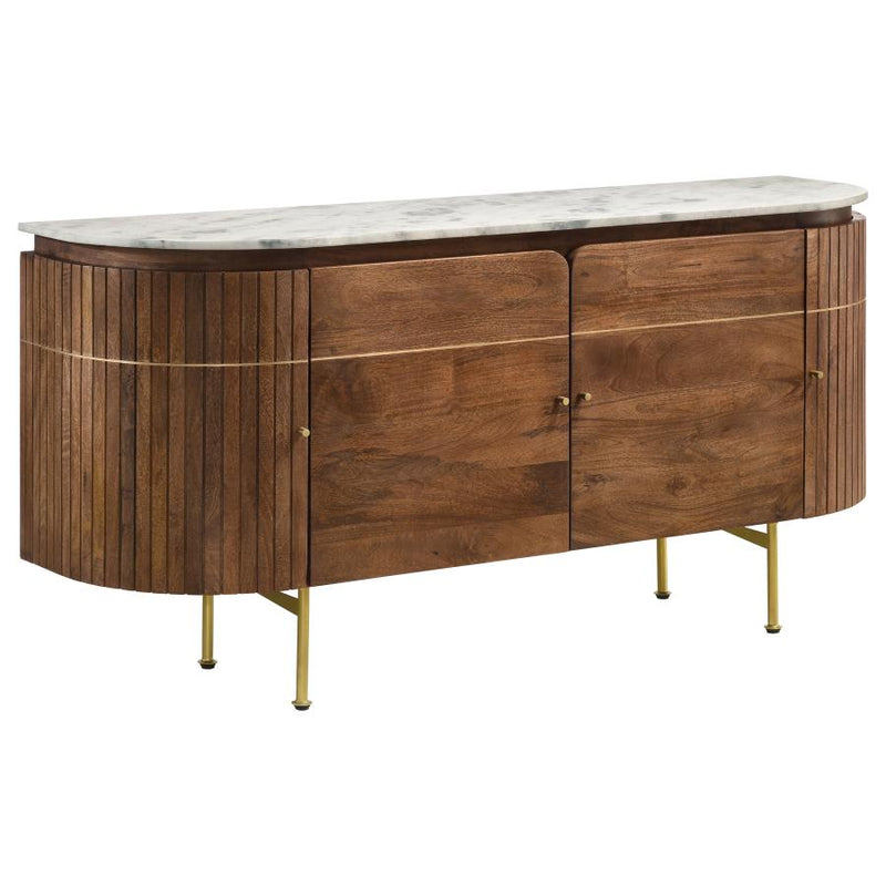 Ortega 4-door Marble Top Sideboard Buffet Cabinet