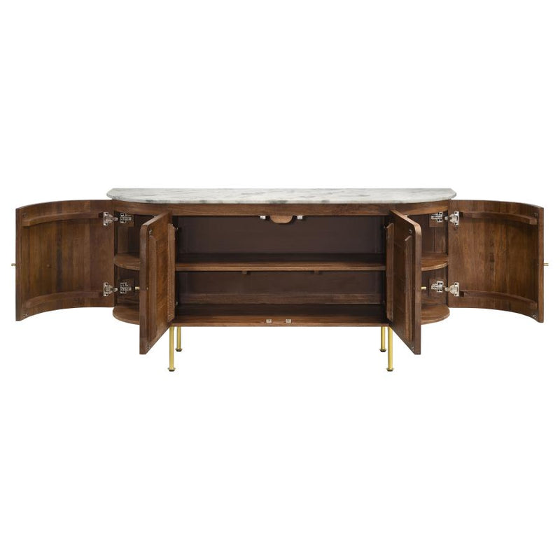 Ortega 4-door Marble Top Sideboard Buffet Cabinet