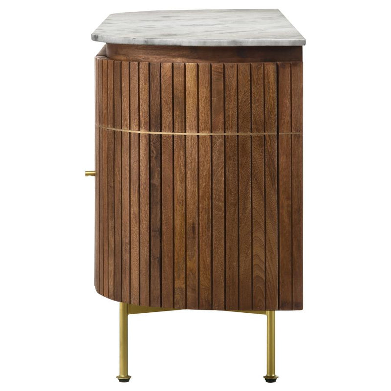 Ortega 4-door Marble Top Sideboard Buffet Cabinet