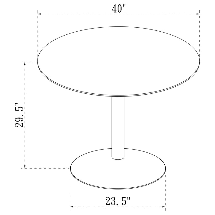 Lowry  Round Dining Set Tulip Table with Eiffel Chairs Black