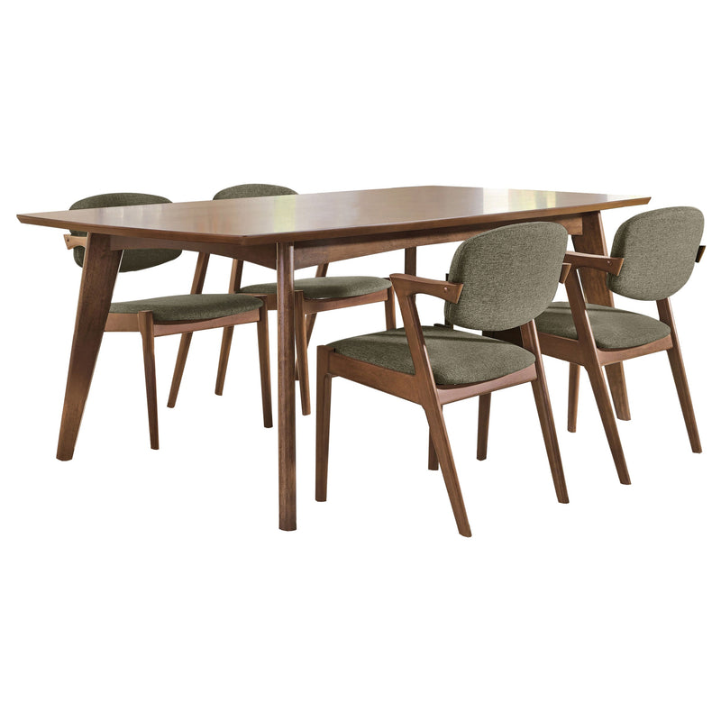 Juego de mesa de comedor rectangular Malone Nogal Oscuro