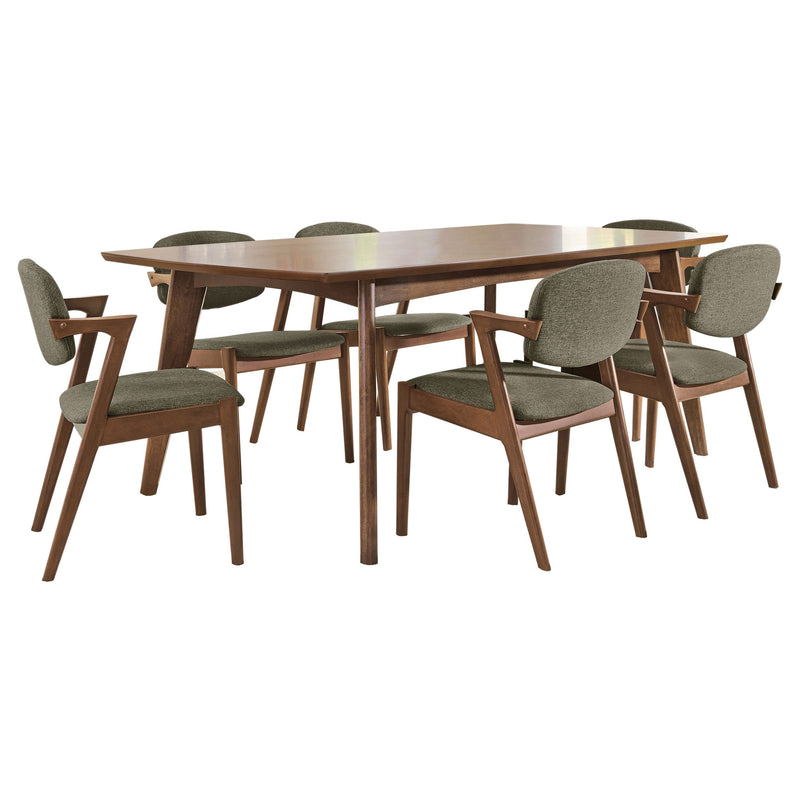 Juego de mesa de comedor rectangular Malone Nogal Oscuro