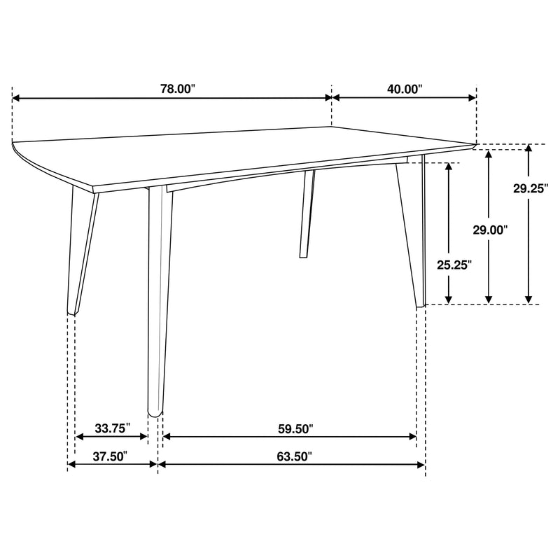 Malone Mesa de comedor rectangular de madera de 78 pulgadas Nogal oscuro