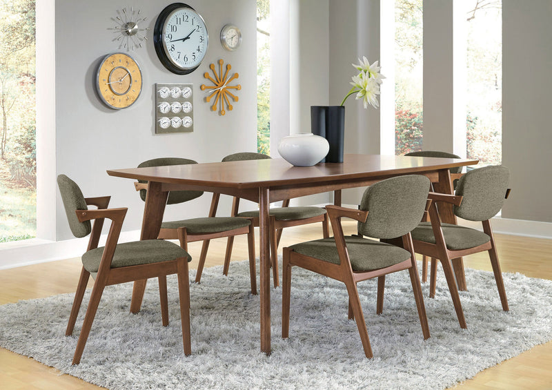 Malone Mesa de comedor rectangular de madera de 78 pulgadas Nogal oscuro