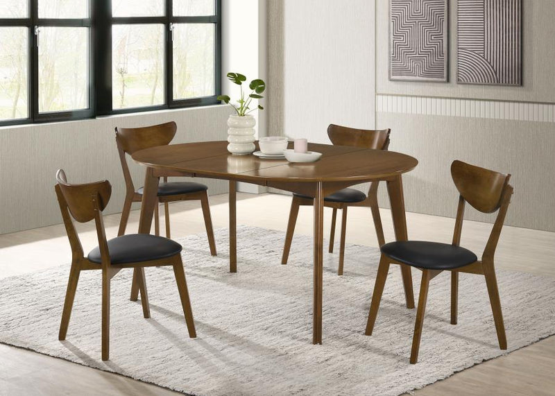 Juego de mesa de comedor ovalada de 5 piezas Jedda Nogal oscuro