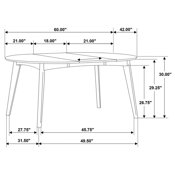 Jedda  Dining Room Set Dark Walnut and Black