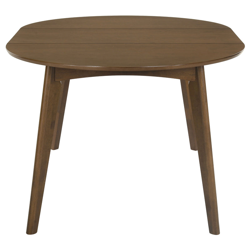 Mesa de comedor Jedda Oval de 60 pulgadas con hoja de extensión de nogal oscuro