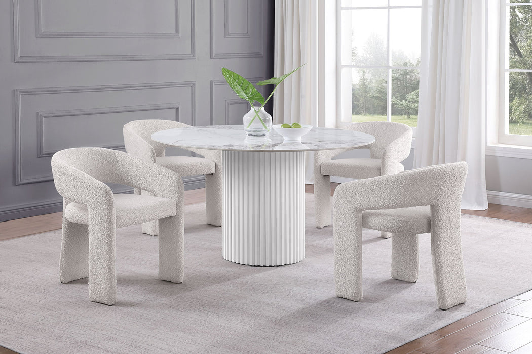 Acadia Round 53-inch Sintered Stone Top Dining Table White