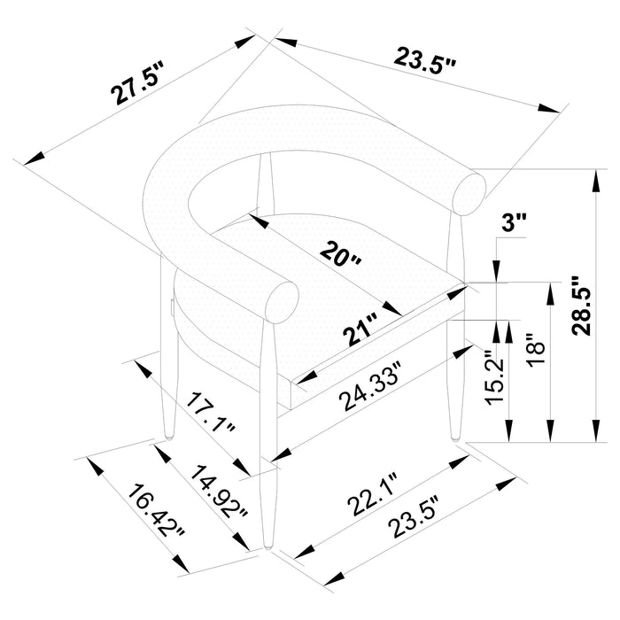 Dunmore Boucle Upholstered Dining Arm Chair (Set of 2)