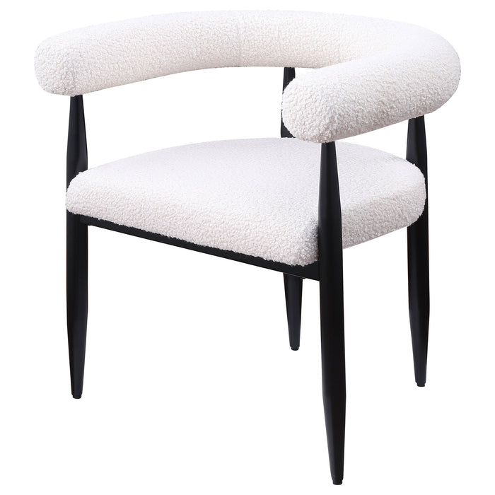 Camden Boucle Upholstered Dining Arm Chair Cream (Set of 2)