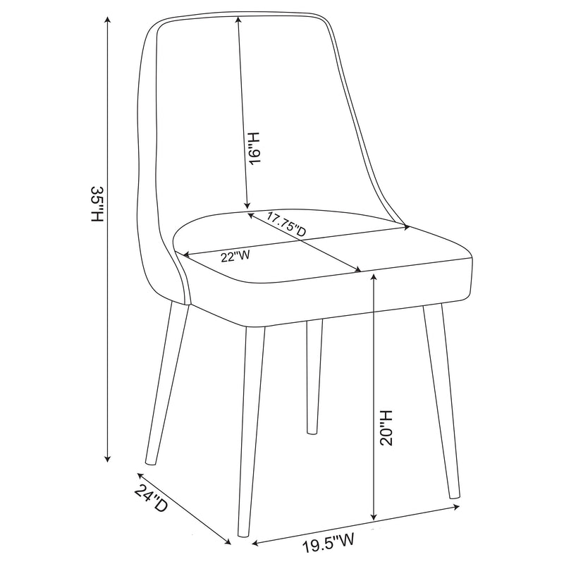 Silla de comedor auxiliar tapizada Cosmo (juego de 2)