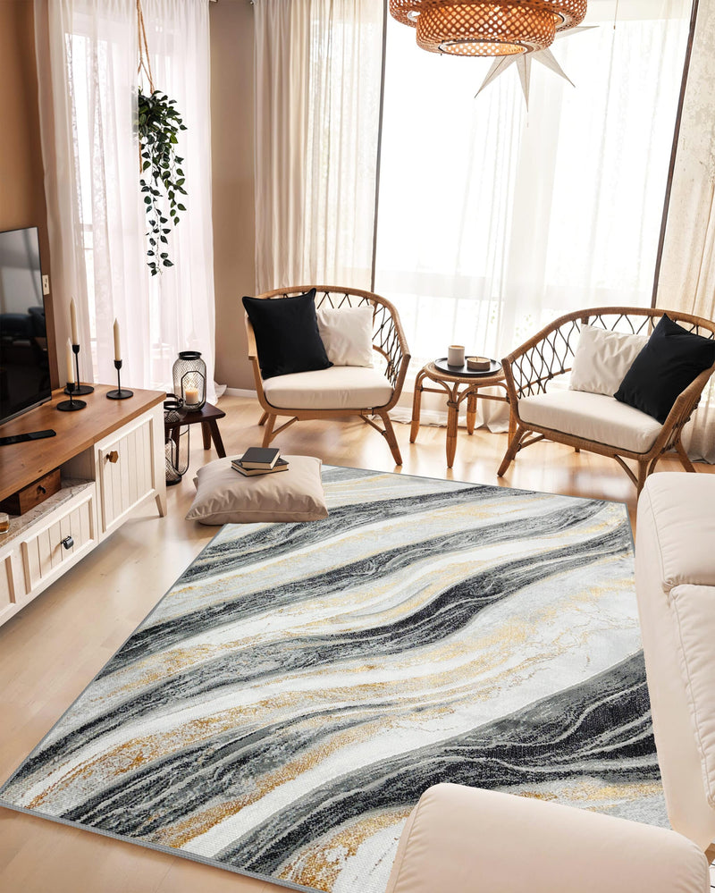 MARBLE Rug Design 1061 Grey 2x8 Runner (2'6x7'9")"