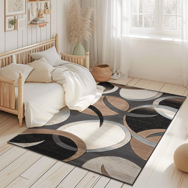 PREMIUM Design 1062 Grey-White 7 Foot Round (6'6x6'6" Round)"