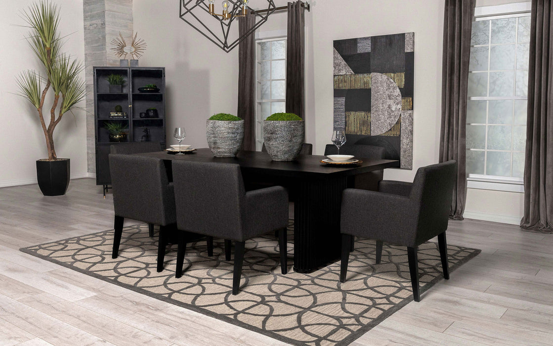 Catherine Rectangular Double Pedestal Dining Table Black