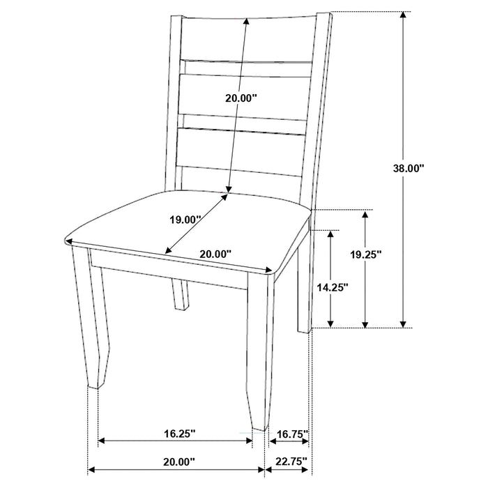 Alston Ladder Back Dining Side Chairs Knotty Nutmeg and Brown (Set of 2)