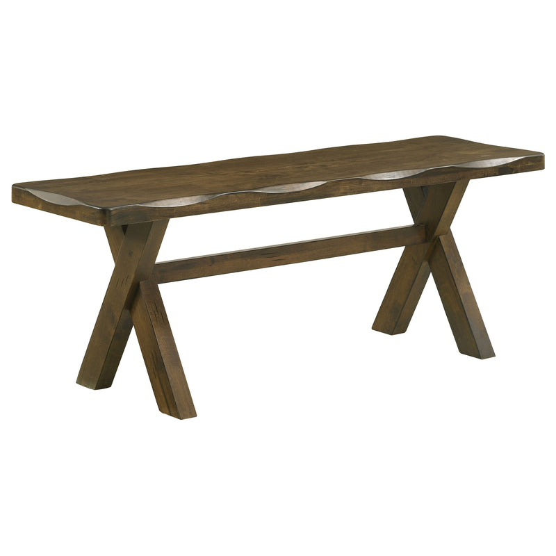 Banco de comedor de madera maciza Alston de 47 pulgadas, color Knotty Nutmeg