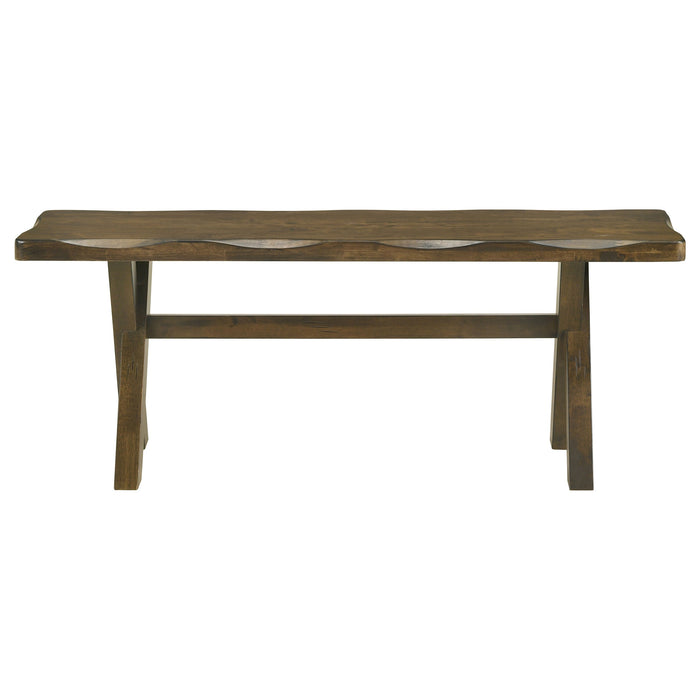 Alston X-shaped Dining Bench Knotty Nutmeg