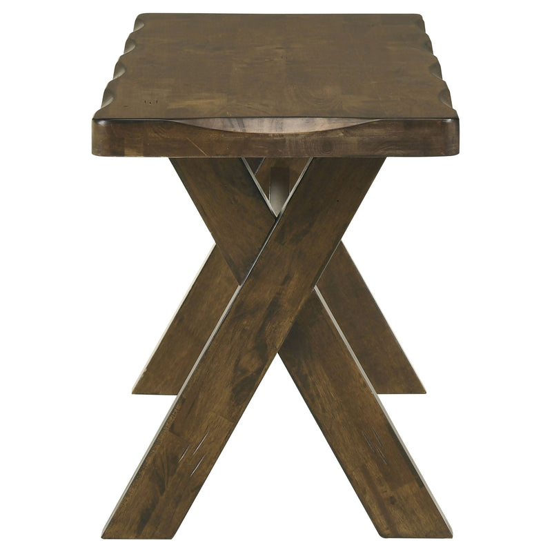 Banco de comedor de madera maciza Alston de 47 pulgadas, color Knotty Nutmeg