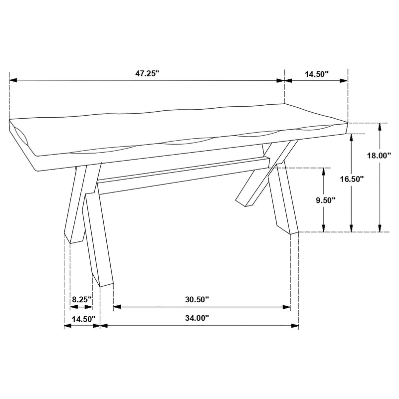 Banco de comedor de madera maciza Alston de 47 pulgadas, color Knotty Nutmeg