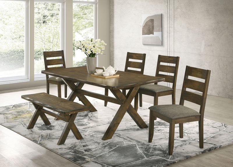 Banco de comedor de madera maciza Alston de 47 pulgadas, color Knotty Nutmeg