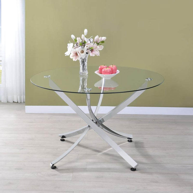 Mesa de comedor con tablero de cristal de 46 pulgadas Beckham