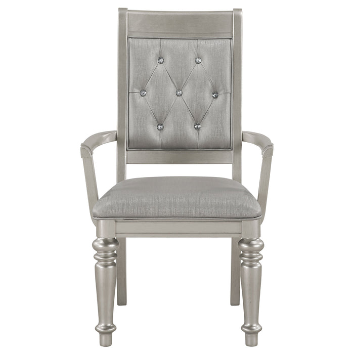 Bling Game Dining Arm Chair Metallic Platinum (Set of 2)