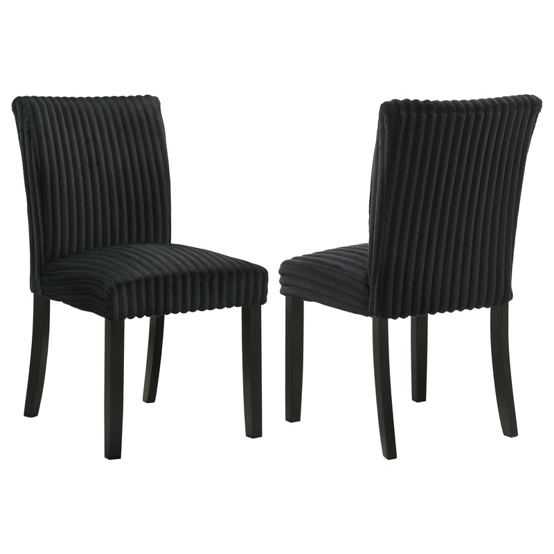 Silla auxiliar de comedor tapizada Parson Dermott negra (Juego de 2)